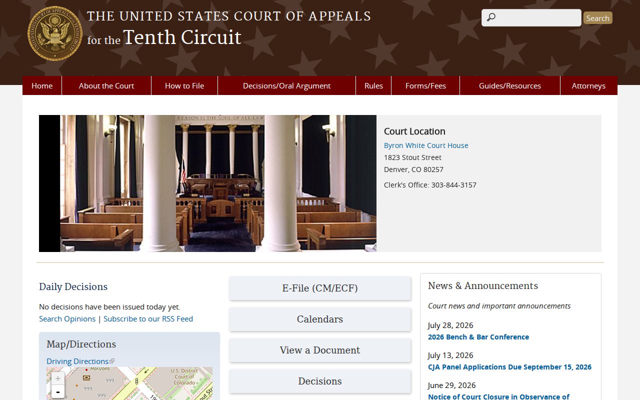 Federal appellate calendar boundary for Jackson County court date searches