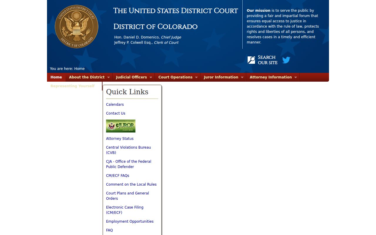 United States District Court case search path for Jackson County federal matters