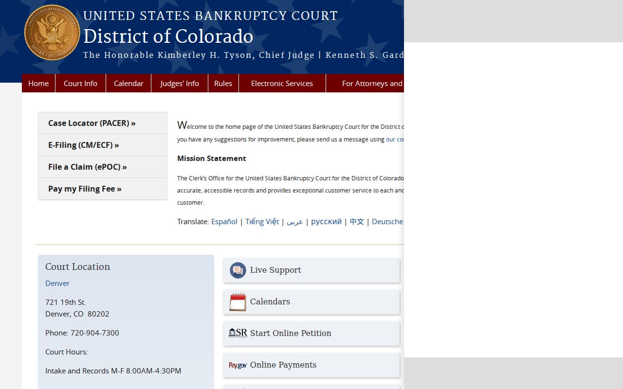 Colorado bankruptcy case lookup for Jackson County federal records