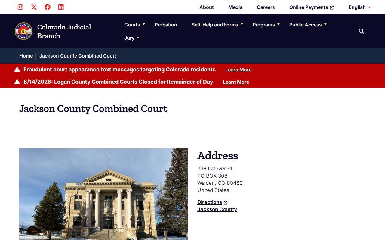 Jackson County Combined Court location and contact information