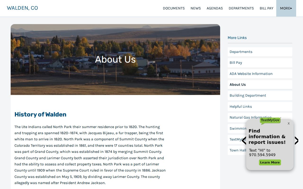 Walden court docket North Park and town history source